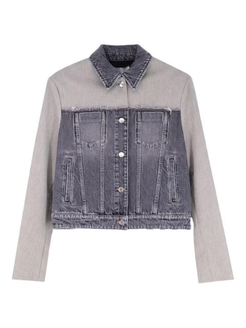 frayed panelled jacket