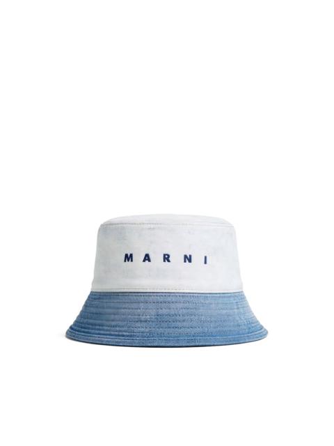 logo denim bucket hat