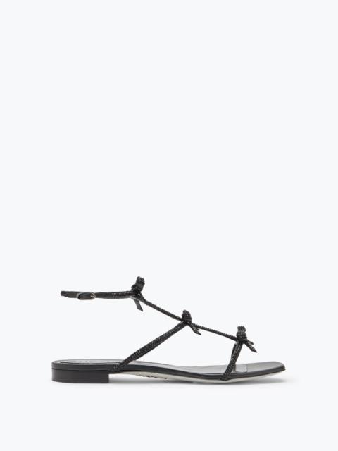 Caterina Black Flat Sandal 10