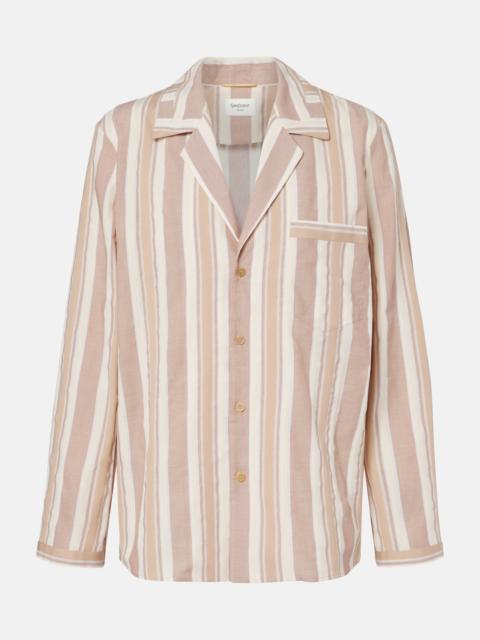 Striped cotton pajama shirt