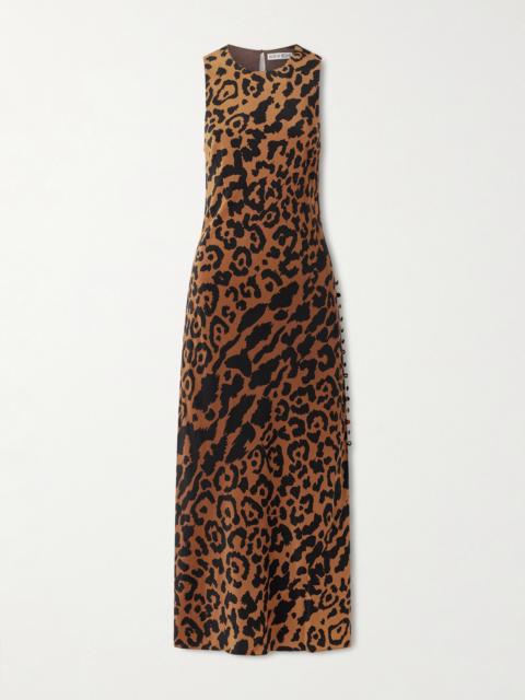 Adelaide Leopard-print Silk Crepe De Chine Midi Dress