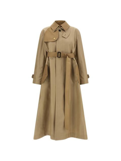 double-layer collared trench coat