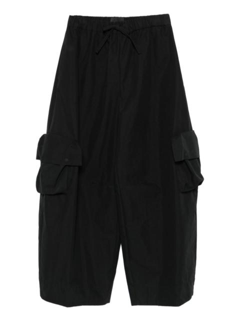 drawstring-fastening multi-pockets trousers