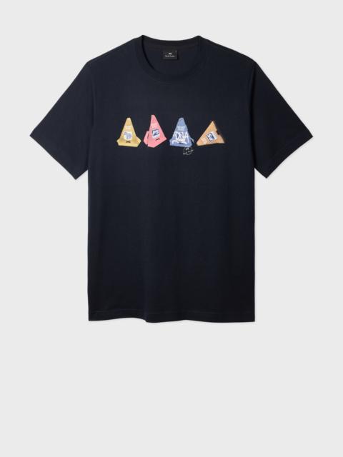 Navy 'Cones' Print T-Shirt