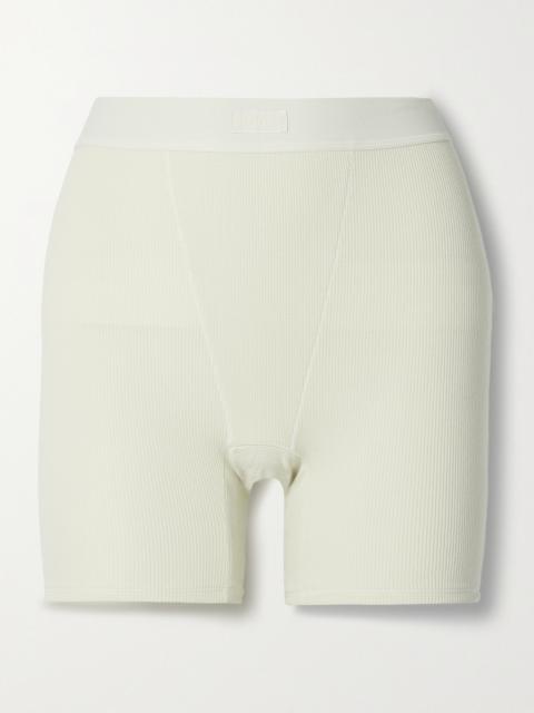 Cotton Collection Ribbed Cotton-blend Jersey Boxer Shorts
