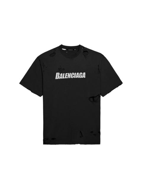 Balenciaga Caps Destroyed Flatground T-shirt Black