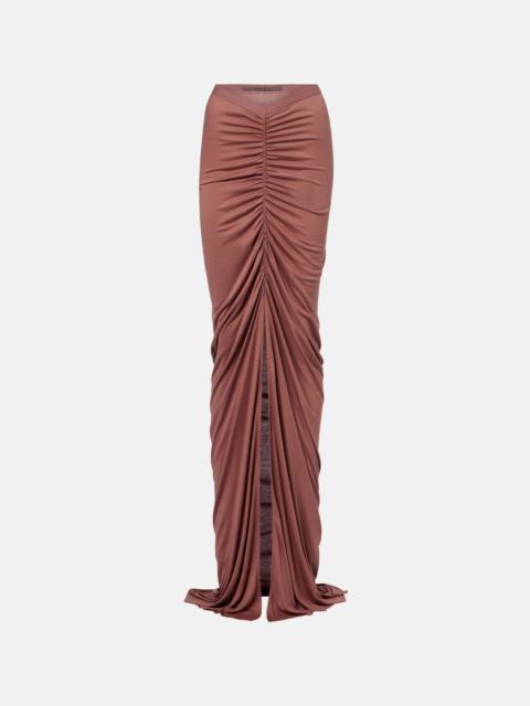 Poppy LS ruched jersey maxi skirt