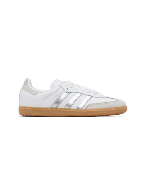 White & Silver Samba OG Sneakers