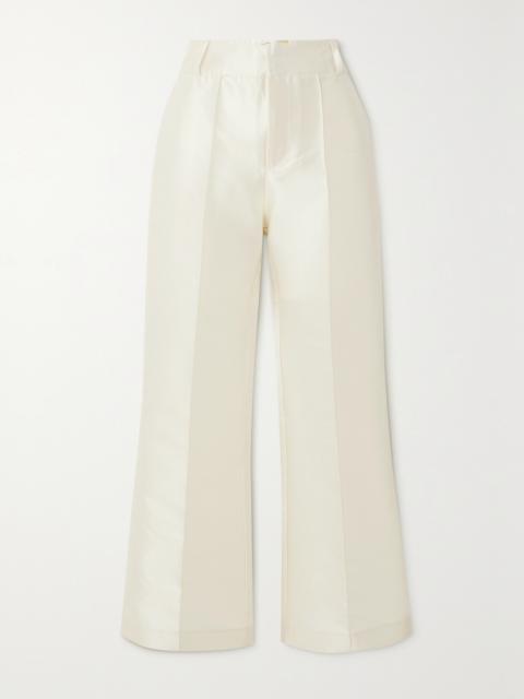 Yoshitomo Pleated Faille Wide-leg Pants