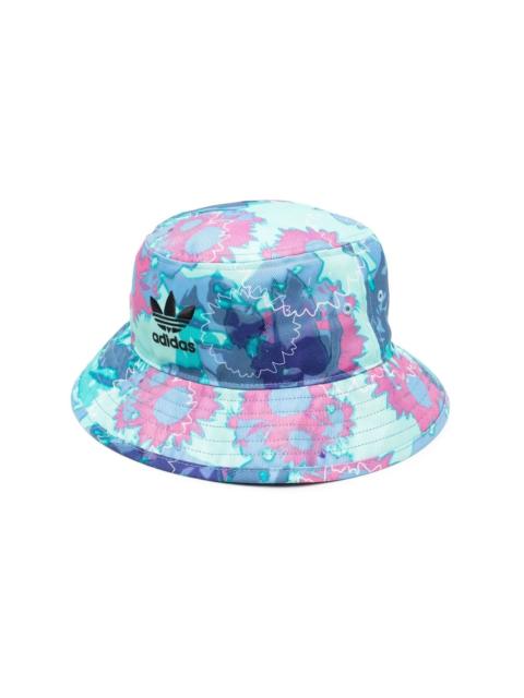 floral-print Trefoil bucket hat