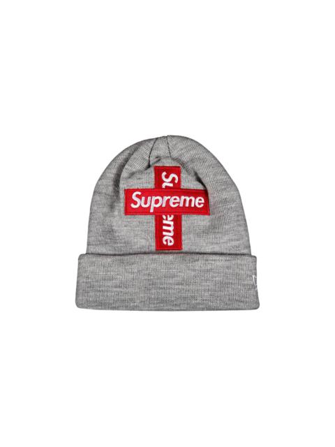 Supreme x New Era Cross Box Logo Beanie 'Heather Grey'