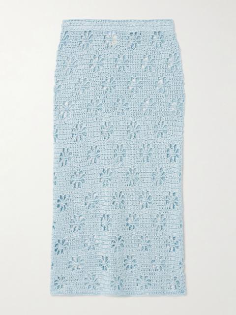 Crocheted midi skirt Light blue