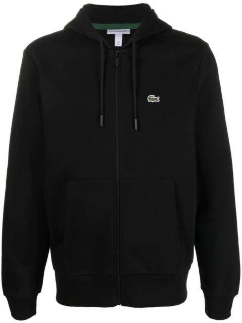 appliqué-logo zip-up hoodie