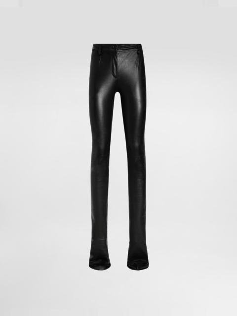Stretch nappa leather trousers