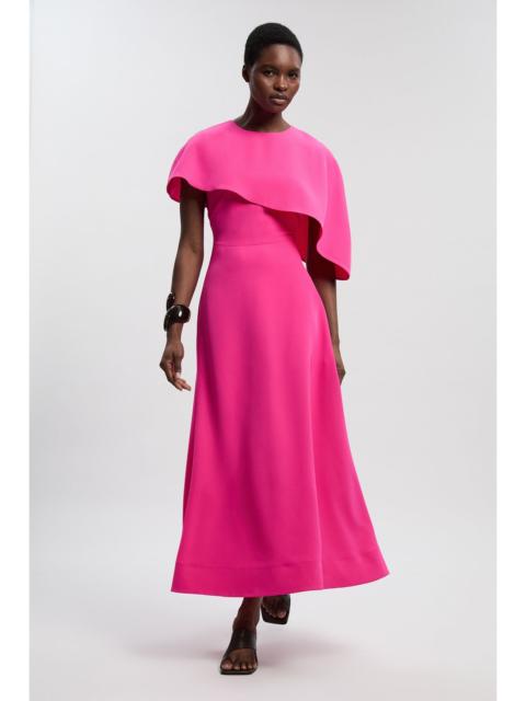 Petite Soft Tailored Cape Detail Tailored Midi Dress