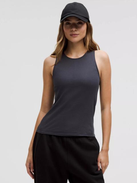Sheer Cotton Ribbed Tank Top