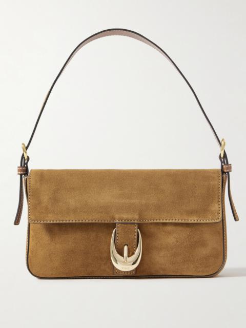 Harlow Buckled Suede Shoulder Bag