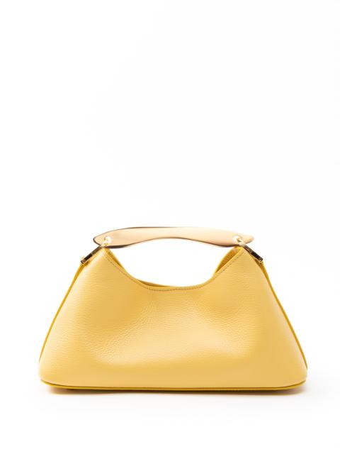 Mini Boomerang Pebbled Leather Mustard