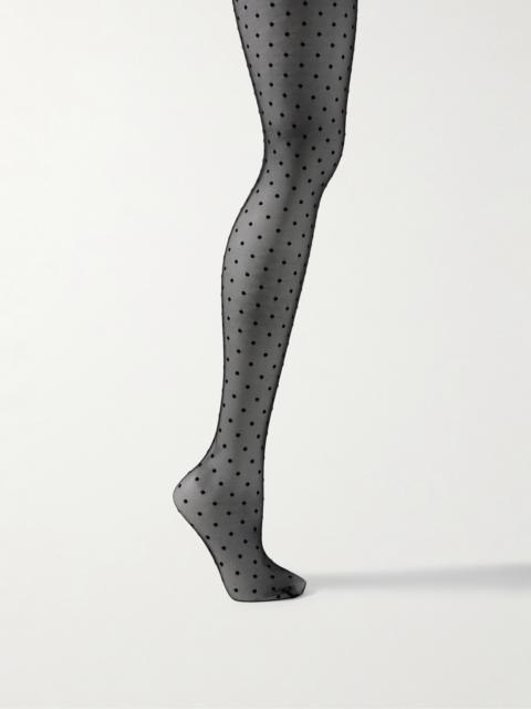 Flocked Stretch-tulle Tights