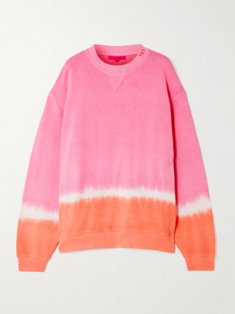 Tie-dyed cotton and cashmere-blend jersey sweatshirt Pink