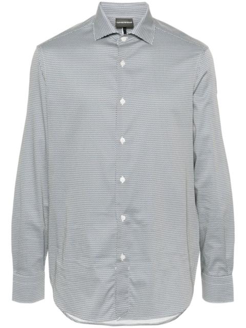 wave-print long-sleeve shirt
