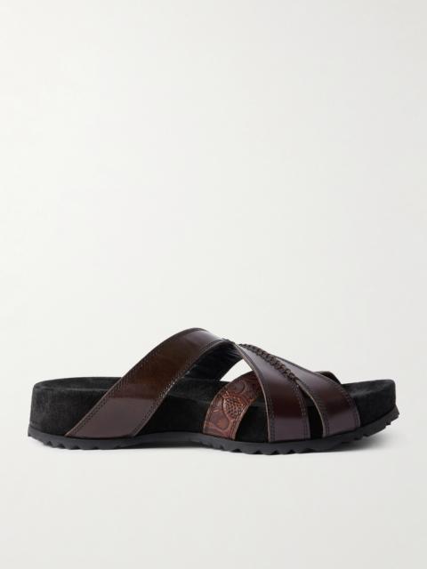 Embossed Leather Sandals