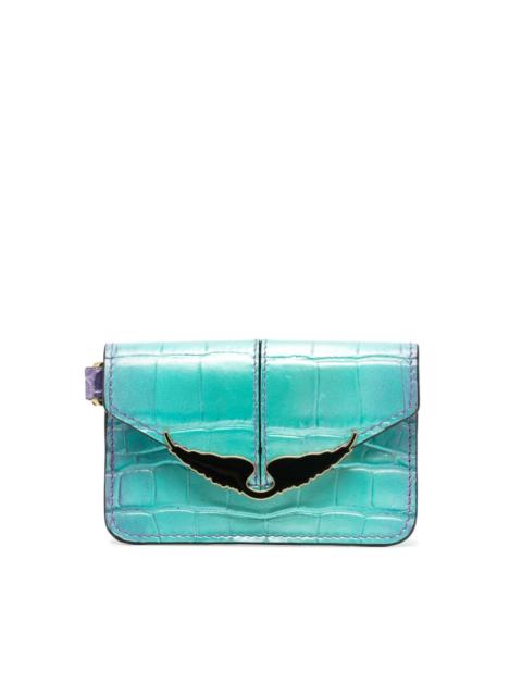 Borderline logo-plaque leather wallet