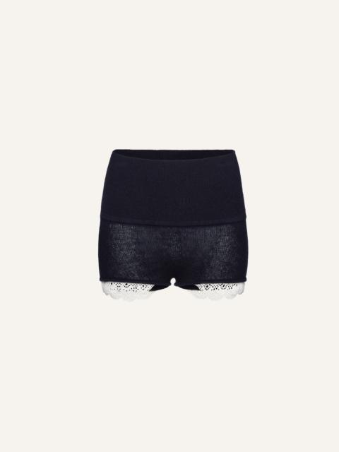 Cashmere knit shorts in navy