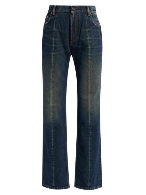 Women's Faded Straight Jeans - Dirty Blue