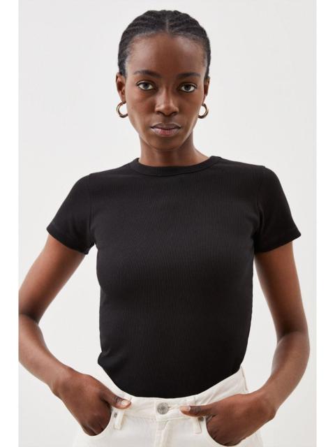 Compact Jersey Short Sleeve Ribbed Top