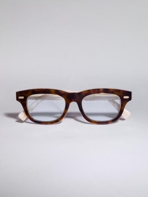 Squared acetate and 18k gold-plated frame