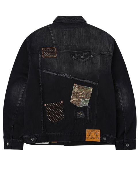 Multi-Pocket Relax Fit Washed Denim Jacket