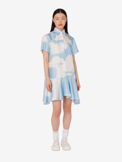 SILK TWILL DRESS ARCHIVE CLOUDS