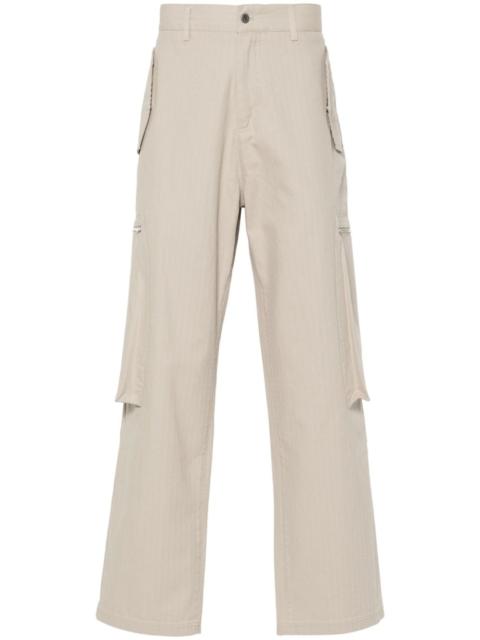 embroidered-logo cotton trousers