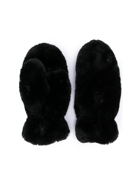Coco faux-fur mittens