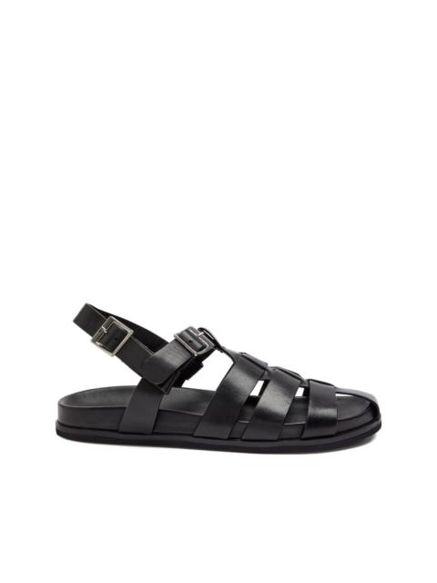 leather caged sandals