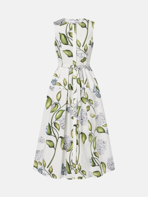 Porcelain Flower cotton-blend midi dress