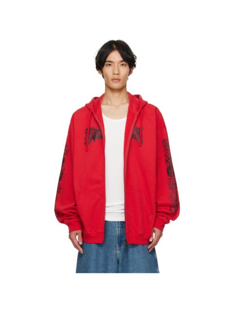 Red Cradle of Filth Double Logo Oversized Hoodie