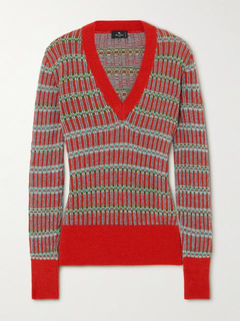 Jacquard-knit Wool-blend Sweater