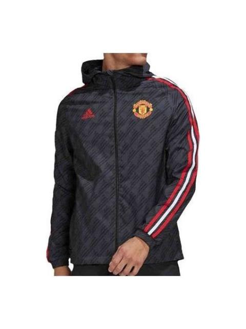 adidas Manchester United 3-Stripe DNA Windbreaker Jackets 'Black' HE6650