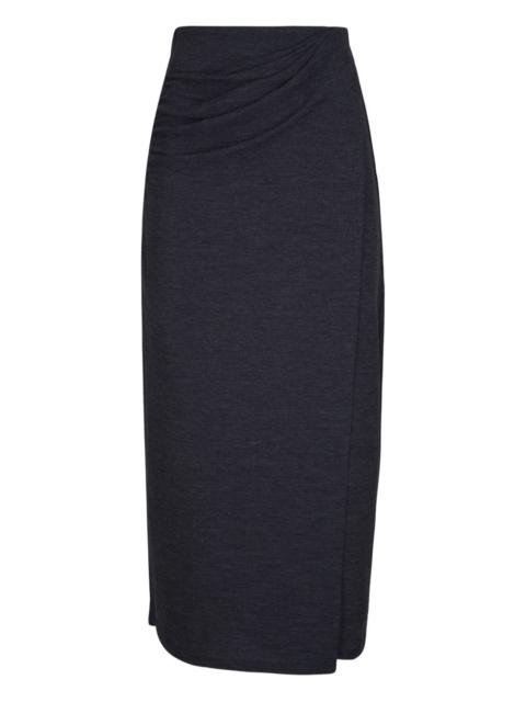 draped midi skirt