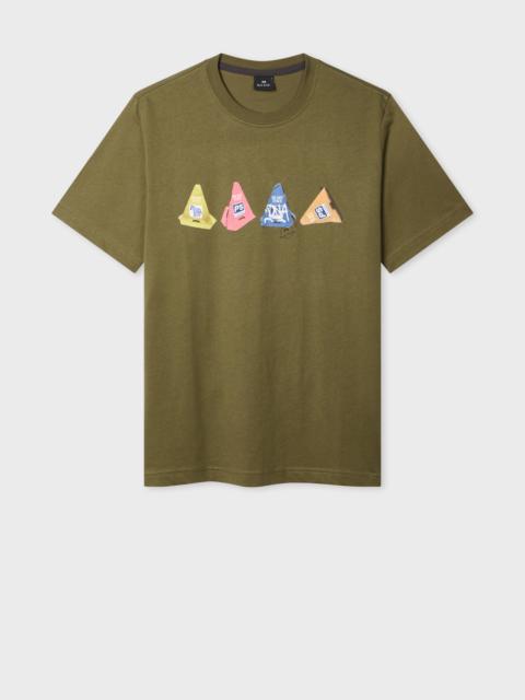 Khaki 'Cones' Print T-Shirt