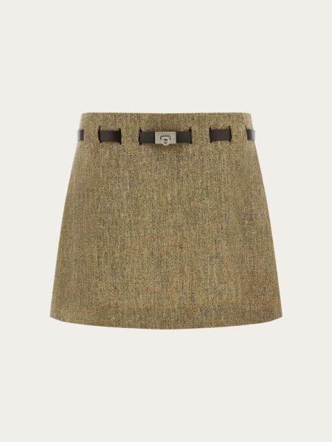Mini skirt with Gancini belt