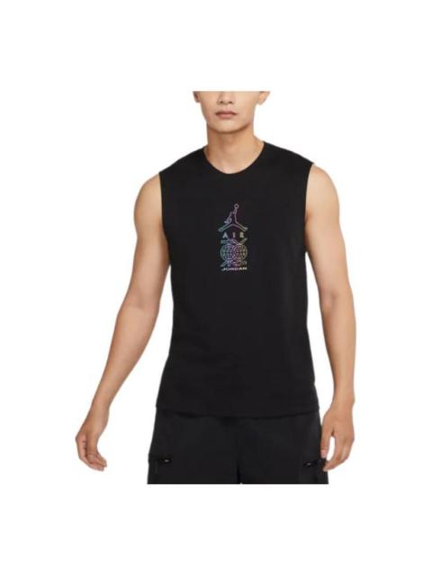 Air Jordan Dongdan Logo Printing Sleeveless Training Black Vest DV6277-010