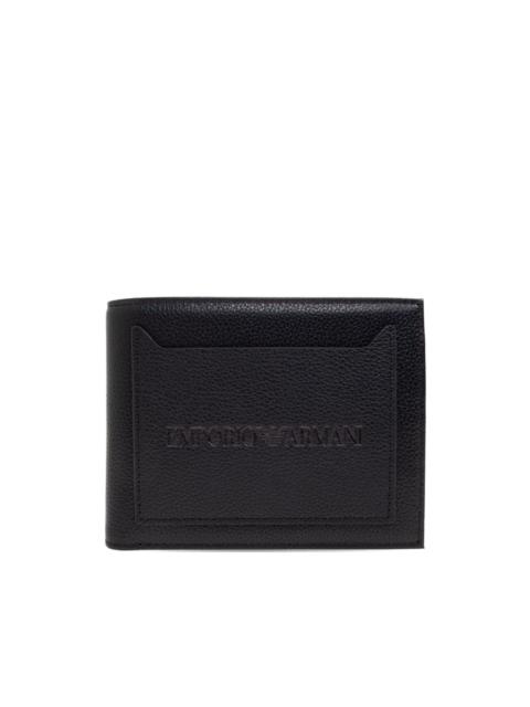 embossed-logo leather wallet