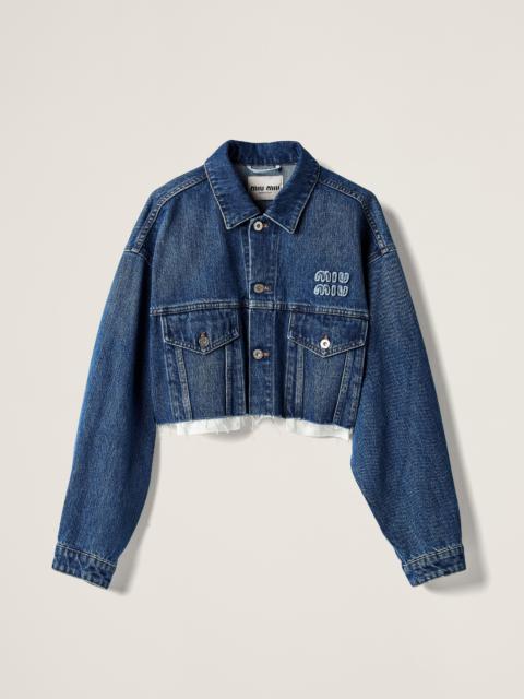 Denim blouson jacket