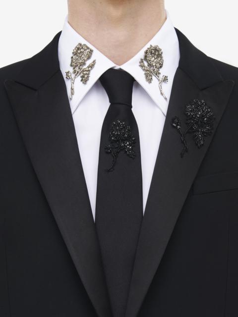 Jet Rose Embroidered Tie