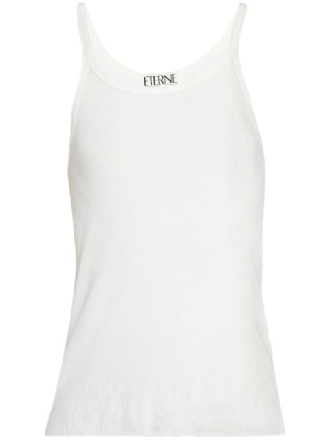ribbed-knit cotton tank top