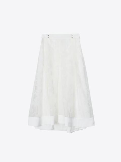Flocked Organza Midi Skirt
