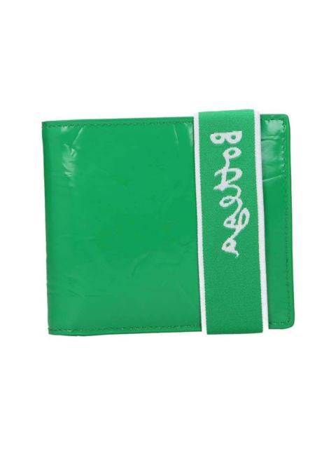 Bottega Veneta Elastic Band Bi-fold Wallet Green / White